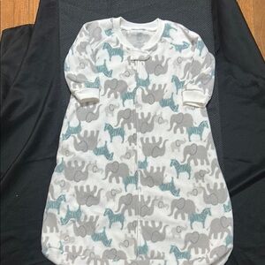 Cozy White and Gray Elephant Print Sleep Sack
